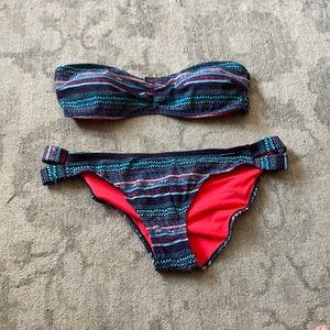 Ripzone blues and reds bikini set